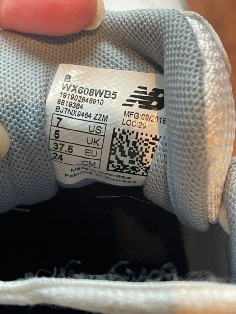 New Balance 608v5 Women's Athletic Training Shoes, White Light Blue, Size 7